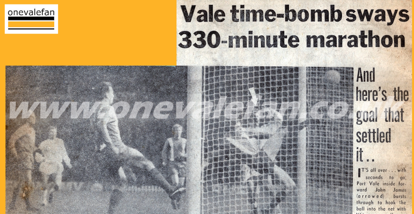 330 minutes – Port Vale’s epic first competitive encounter with Wigan Athletic