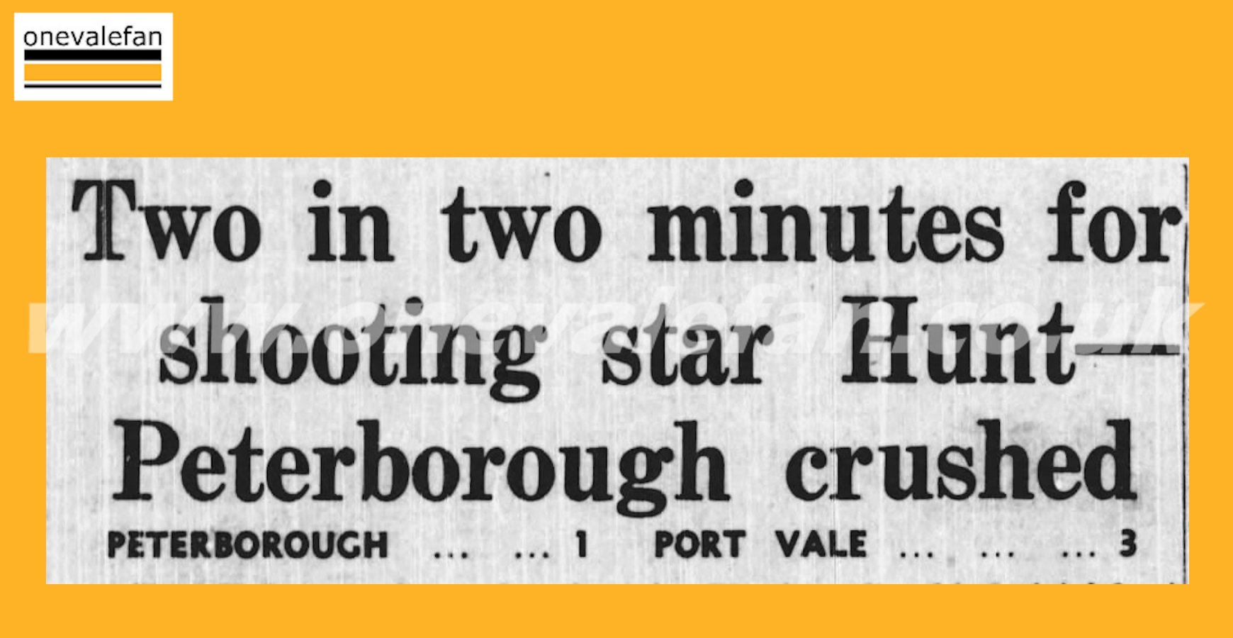 A match report of Port Vale’s first-ever win over Peterborough United