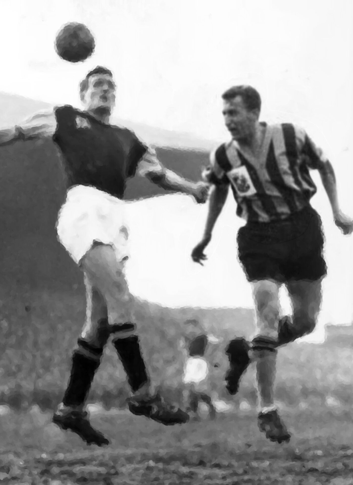Harry Poole heads a goal