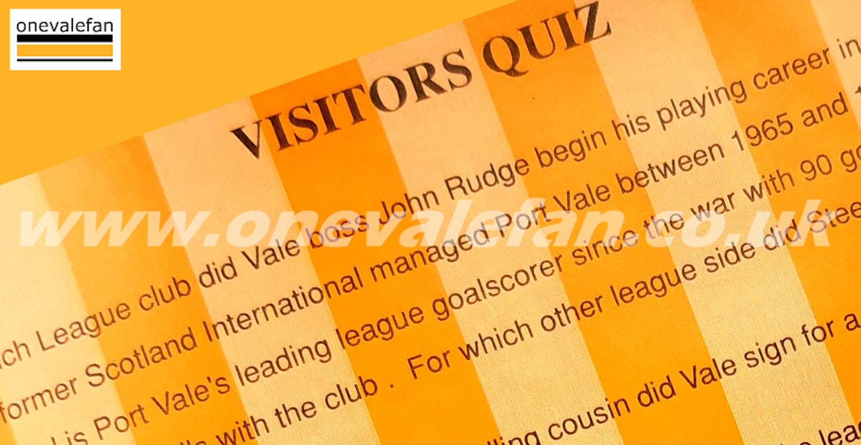 Photo Essay: a quiz about Port Vale in a Hull City programme